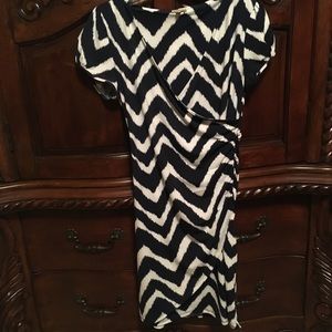 Blue and white dress